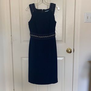 Antonio melani dark blue midi cocktail dress